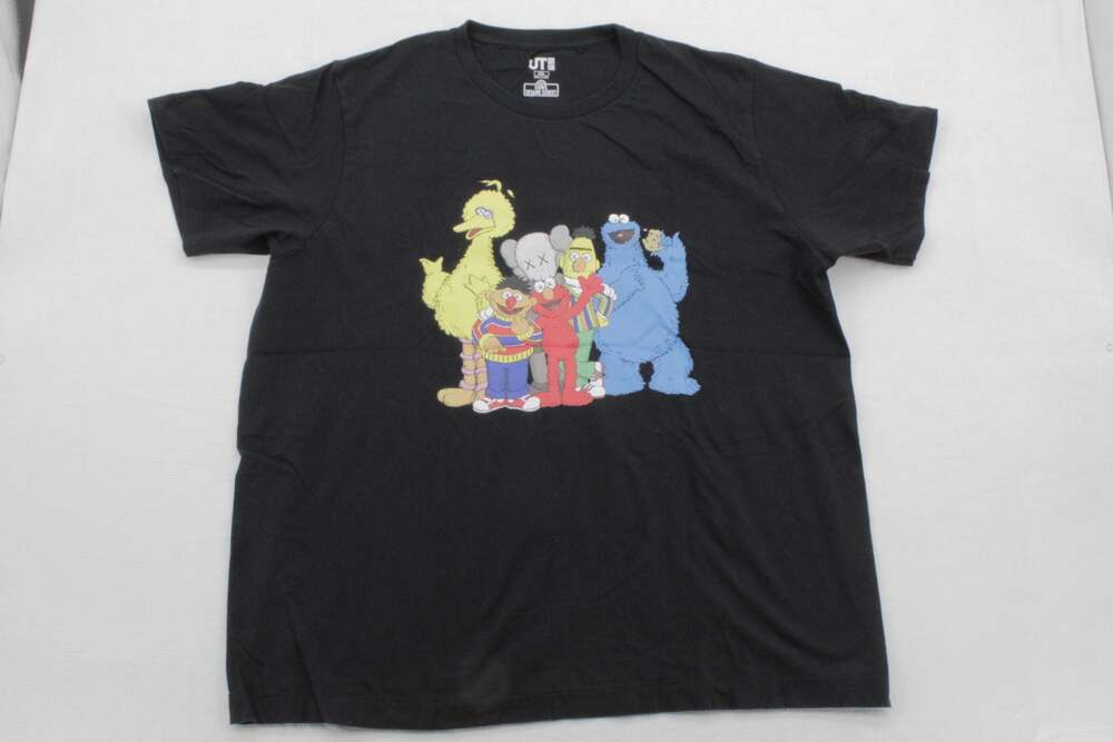 Uniqlo x KAWS x Sesame Street Group Graphic T-Shirt in Black